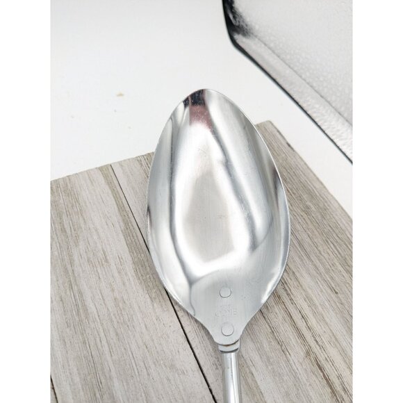 Ekco #5 Black Handled Chromium Plated Solid Serving Spoon  12" - Picture 2 of 8
